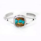 Navajo Governess Boulder Turquoise Sterling Silver Bracelet