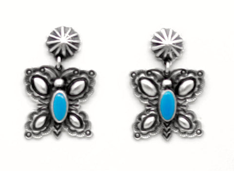 Traditional Turquoise and Sterling Silver Earrings