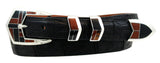 Supersmith Black Jade & Red Tigers Eye 1" Inlaid Ranger Belt Buckle