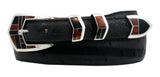 Supersmith Black Jade & Red Tigers Eye 1" Inlaid Ranger Belt Buckle
