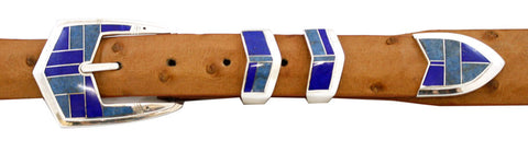 Supersmith Handcrafted Blue Lapis 1" Inlaid Ranger Belt Buckle