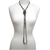 Traditional Sterling Silver and Turquoise Antiqued Beaded Navajo Necklace