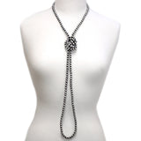 Traditional Sterling Silver Antiqued Beaded Navajo Necklace