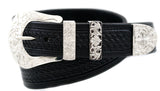 Supersmiths Engraved Nickel and Silver Two-Tone Belt Buckle