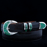 Supersmith Handcrafted Chinese Turquoise 1" Inlaid Ranger Belt Buckle
