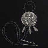 Sterling Silver Belt Buckle and Leather Bolo Set