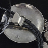 Sterling Silver Belt Buckle and Leather Bolo Set