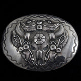 Sterling Silver Belt Buckle and Leather Bolo Set