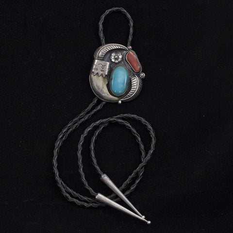 JMC Navajo Bolo - Sterling Silver with Bear Claw
