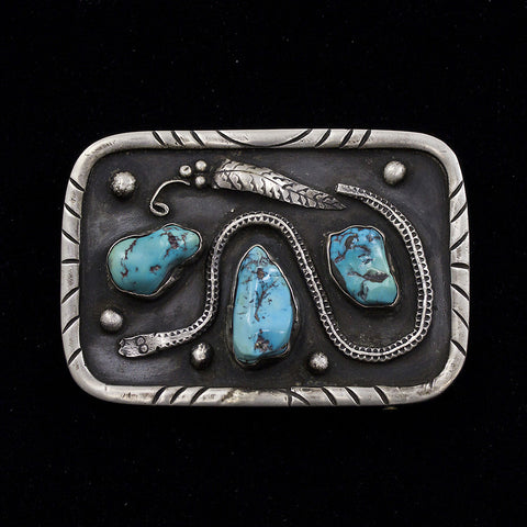 R. Chee Navajo Sterling Silver Belt Buckle