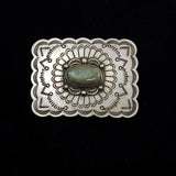 Sterling Silver and Turquoise Belt Buckle and Bolo Set