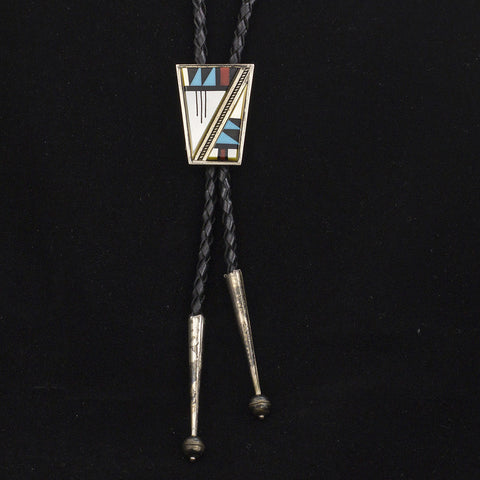 Inlaid Zuni Bolo - Sterling Silver