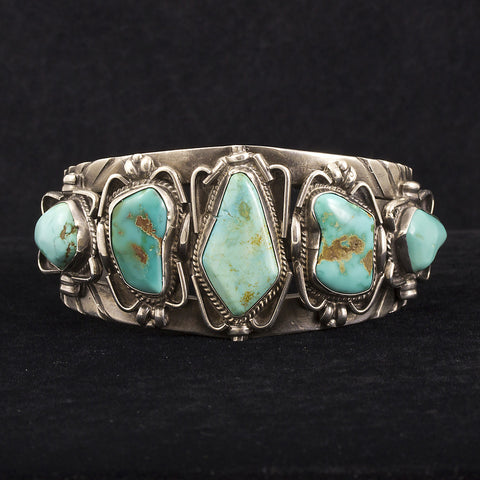 Turquoise Cuff Bracelet - Sterling Silver