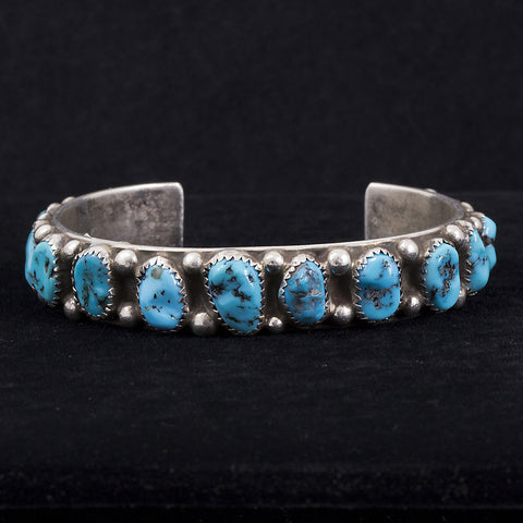 Turquoise Cuff Bracelet - Sterling Silver