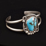 Turquoise Cuff Bracelet - Sterling Silver