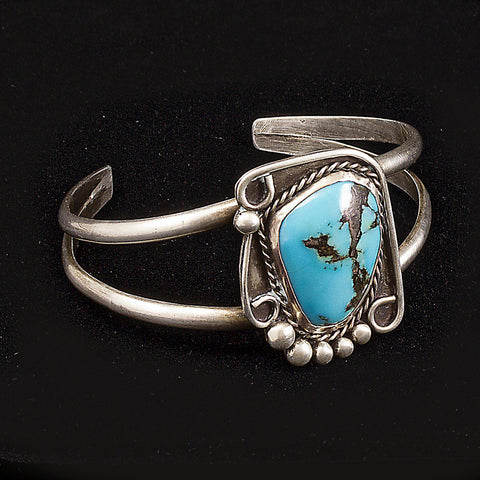 Turquoise Cuff Bracelet - Sterling Silver
