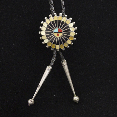 Inlaid Sun Bolo - Sterling Silver