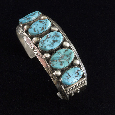 Turquoise Cuff Bracelet - Sterling Silver