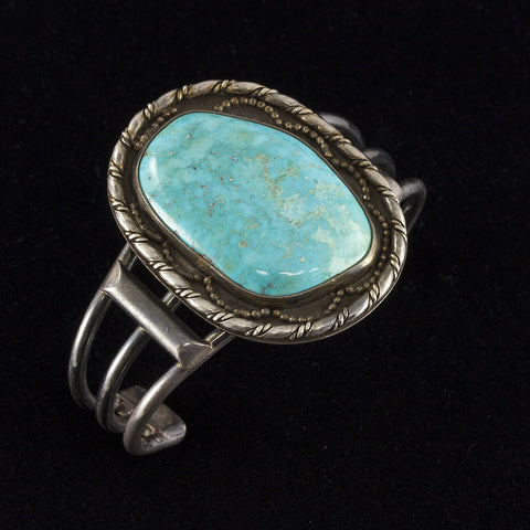 Turquoise Cuff Bracelet - Sterling Silver