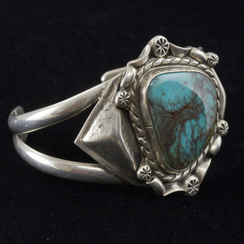 Turquoise Cuff Bracelet - Sterling Silver