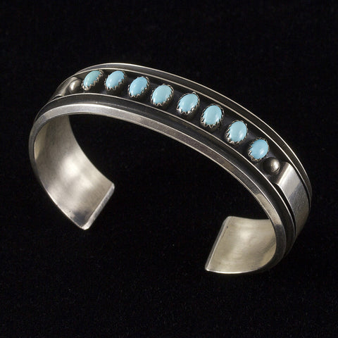Turquoise Cuff Bracelet - Sterling Silver
