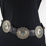Sterling Silver & Turquoise 7 Concho Belt