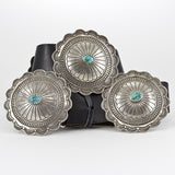 Sterling Silver & Turquoise 7 Concho Belt