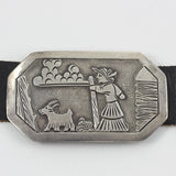 Navajo Silver Story Teller 44" Concho Belt