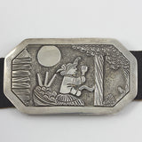 Navajo Silver Story Teller 44" Concho Belt