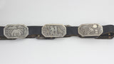 Navajo Silver Story Teller 44" Concho Belt