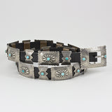 Nice Sterling Silver and Turquoise 37" Concho Belt