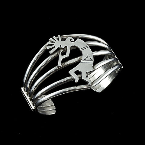 Kokopelli Cuff Bracelet - Sterling Silver