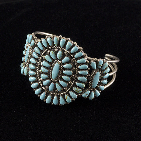 Turquoise Cuff Bracelet - Sterling Silver