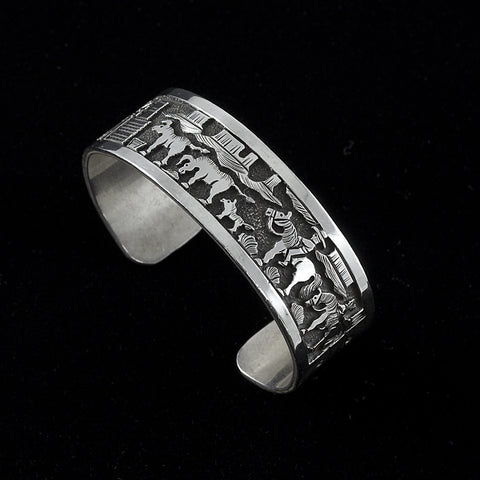 Story Teller Cuff Bracelet - Sterling Silver