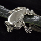Alexander Kalifano White Bronze 1" Polished Frog Belt Buckle