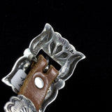 Sterling Silver and Brown Leather 36" Concho Belt