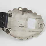 Elegant Sterling Silver and Black Leather 43" Concho Belt