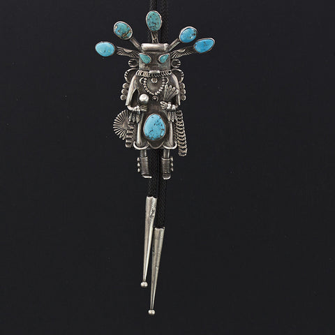 Turquoise Kachina style Bolo Tie