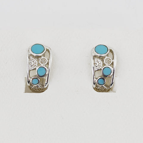 Inlaid Sterling Silver Earrings