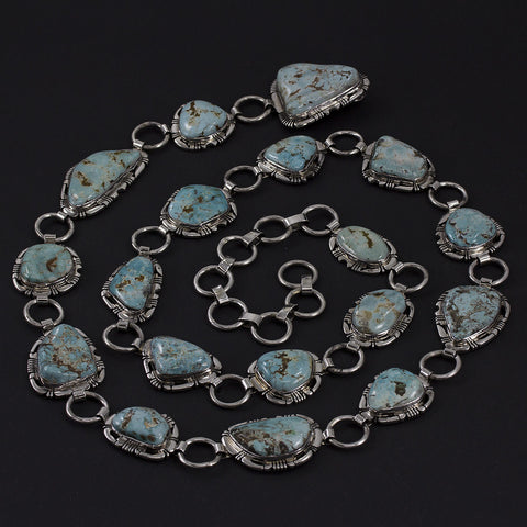 Rare Dry Creek Mine Sacred Buffalo Sterling Silver Concho Belt