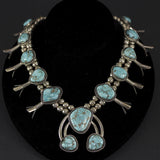 Dry Creek - Sacred Buffalo Turquoise Squash Blossom Necklace