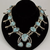Dry Creek - Sacred Buffalo Turquoise Squash Blossom Necklace