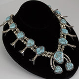 Dry Creek - Sacred Buffalo Turquoise Squash Blossom Necklace