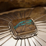 Nevada Boulder Turqoise 2 3/4" Sterling Silver Belt Buckle
