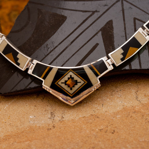 David Rosales Kayenta Fully Inlaid Sterling Silver Necklace