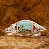 Rectangular Number 8 Turquoise Sterling SIlver Bracelet