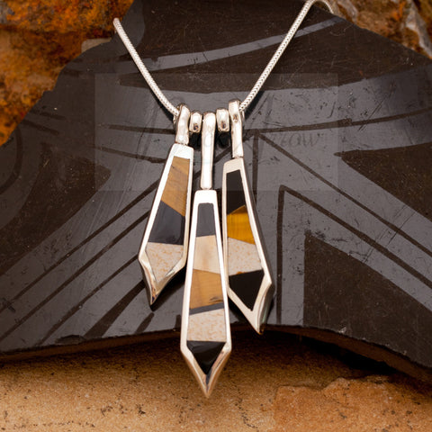 David Rosales Kayenta Inlaid Sterling Silver Pendant