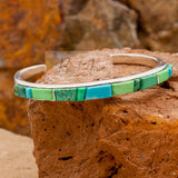 David Rosales Pinehill Cobble Fit Inlaid Sterling Silver Bracelet
