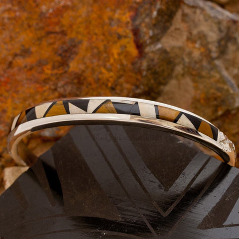 David Rosales Kayenta Point Inlaid Sterling Silver Bracelet