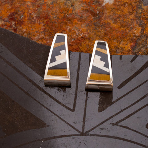 David Rosales Kayenta Stairway Inlaid Sterling Silver Earrings